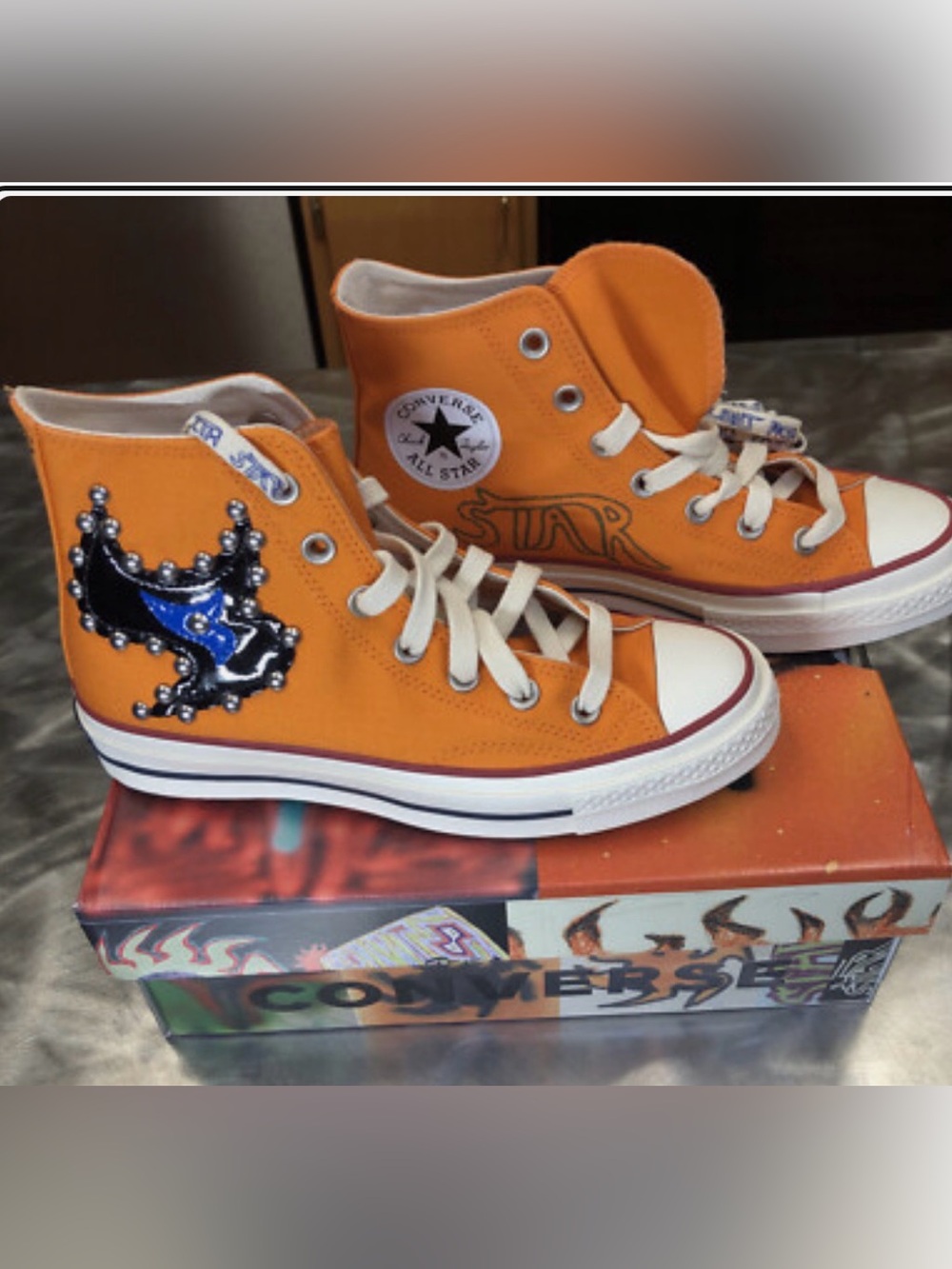 Converse unisex, Orange Star Path high top sneakers, size 10